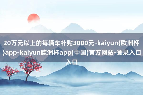 20万元以上的每辆车补贴3000元-kaiyun(欧洲杯)app-kaiyun欧洲杯app(中国)官方网站-登录入口