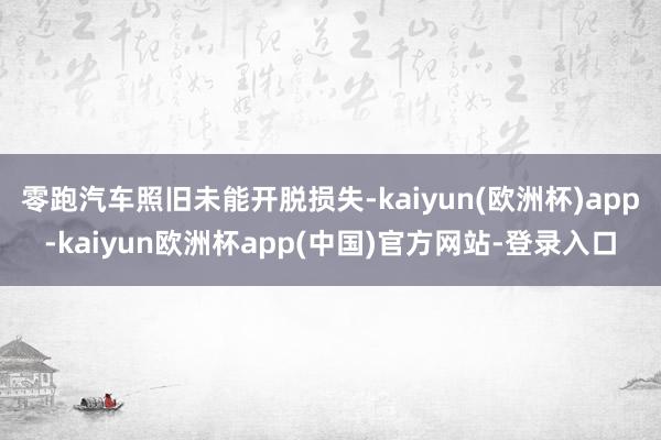 零跑汽车照旧未能开脱损失-kaiyun(欧洲杯)app-kaiyun欧洲杯app(中国)官方网站-登录入口