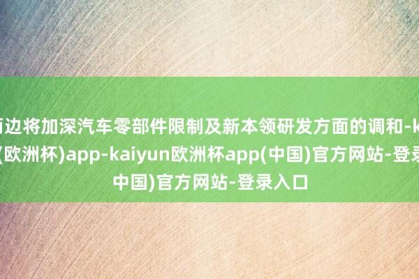 两边将加深汽车零部件限制及新本领研发方面的调和-kaiyun(欧洲杯)app-kaiyun欧洲杯app(中国)官方网站-登录入口