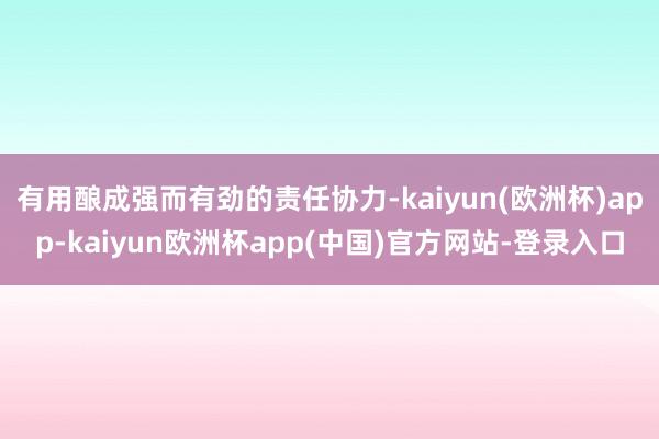 有用酿成强而有劲的责任协力-kaiyun(欧洲杯)app-kaiyun欧洲杯app(中国)官方网站-登录入口