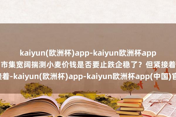 kaiyun(欧洲杯)app-kaiyun欧洲杯app(中国)官方网站-登录入口市集宽阔揣测小麦价钱是否要止跌企稳了？但紧接着-kaiyun(欧洲杯)app-kaiyun欧洲杯app(中国)官方网站-登录入口