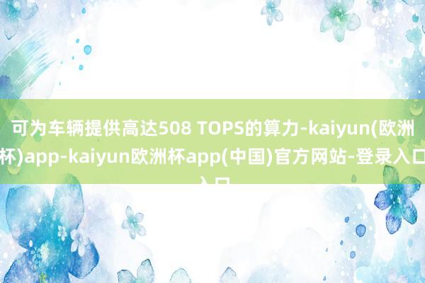 可为车辆提供高达508 TOPS的算力-kaiyun(欧洲杯)app-kaiyun欧洲杯app(中国)官方网站-登录入口