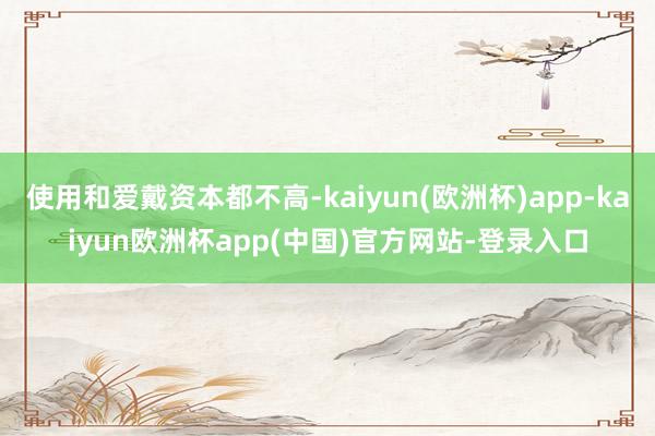 使用和爱戴资本都不高-kaiyun(欧洲杯)app-kaiyun欧洲杯app(中国)官方网站-登录入口