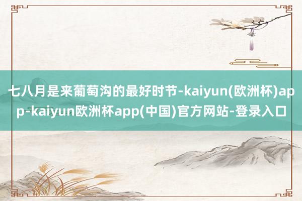 七八月是来葡萄沟的最好时节-kaiyun(欧洲杯)app-kaiyun欧洲杯app(中国)官方网站-登录入口