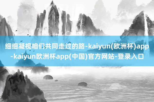 细细凝视咱们共同走过的路-kaiyun(欧洲杯)app-kaiyun欧洲杯app(中国)官方网站-登录入口