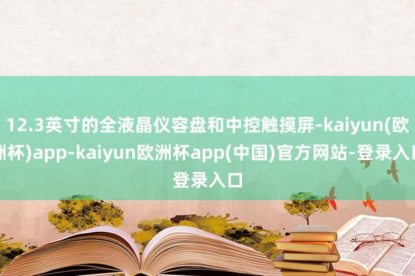 12.3英寸的全液晶仪容盘和中控触摸屏-kaiyun(欧洲杯)app-kaiyun欧洲杯app(中国)官方网站-登录入口