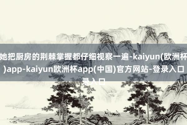 她把厨房的荆棘掌握都仔细视察一遍-kaiyun(欧洲杯)app-kaiyun欧洲杯app(中国)官方网站-登录入口