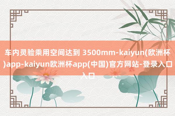 车内灵验乘用空间达到 3500mm-kaiyun(欧洲杯)app-kaiyun欧洲杯app(中国)官方网站-登录入口