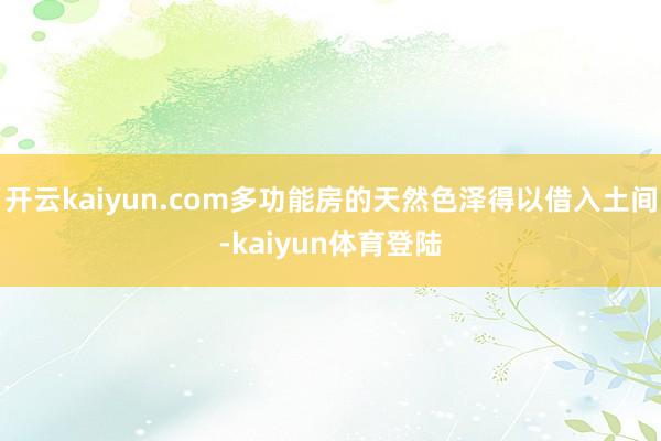 开云kaiyun.com多功能房的天然色泽得以借入土间-kaiyun体育登陆